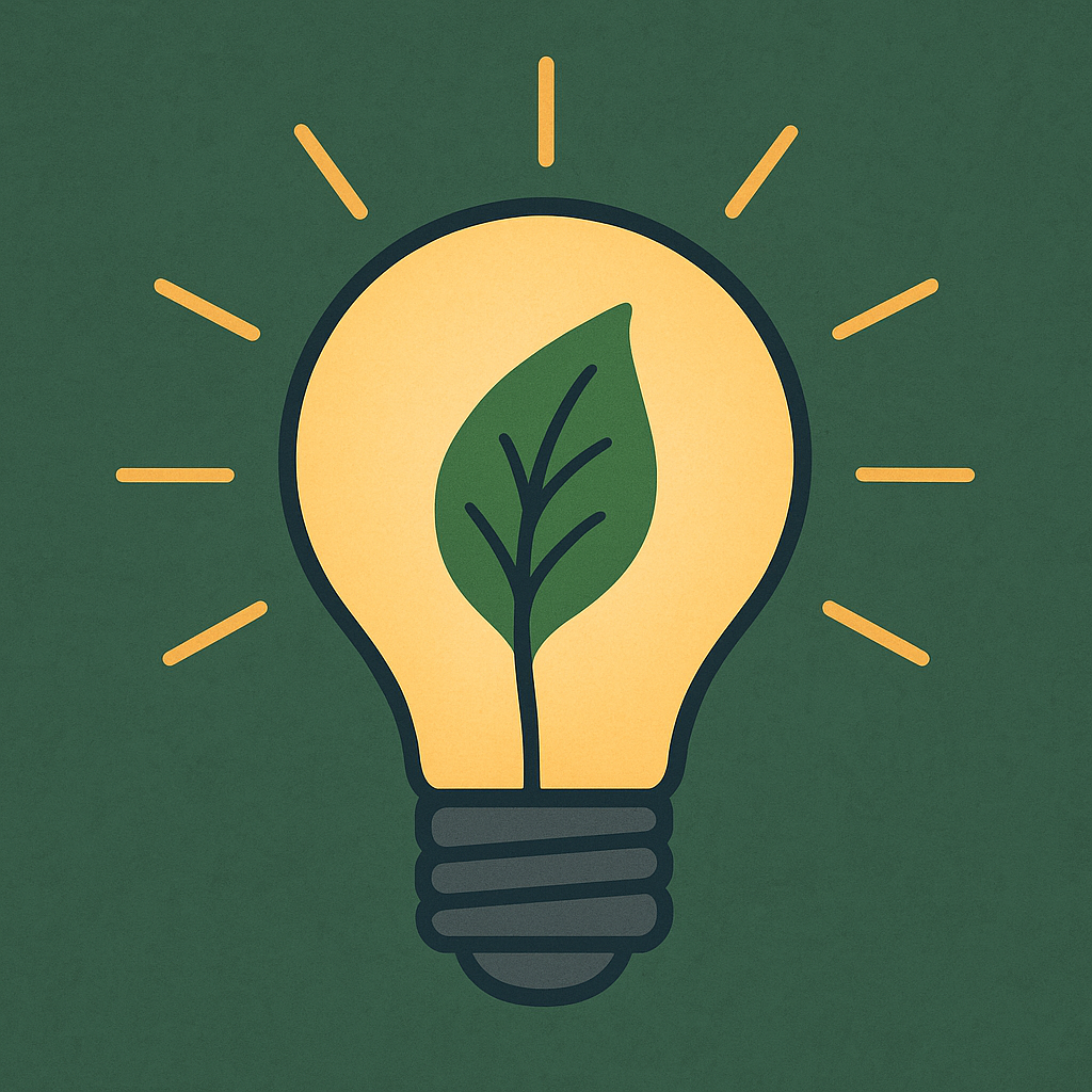 Eco Lightbulb with Green Leaf